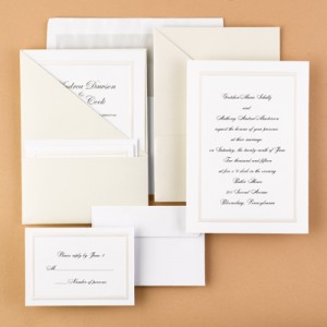 Cream Pocket Wedding Invitations