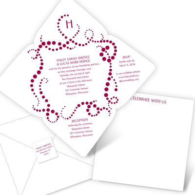 Always Bubbly Square Seal and Send Always Bubbly Wedding Invitation