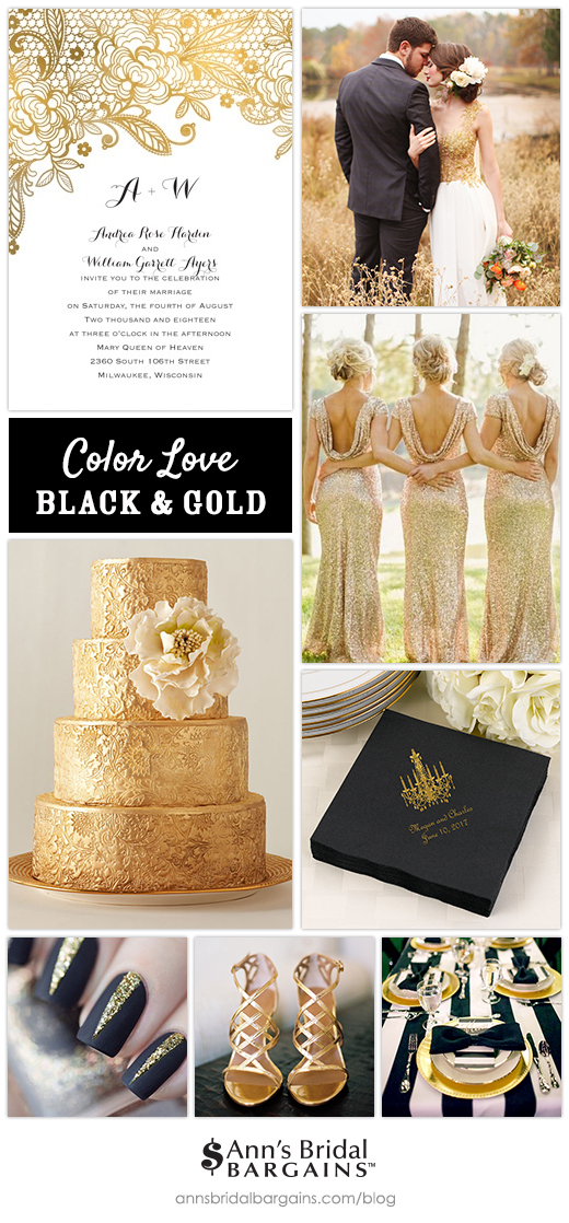 We Love Black And Gold Wedding Colors