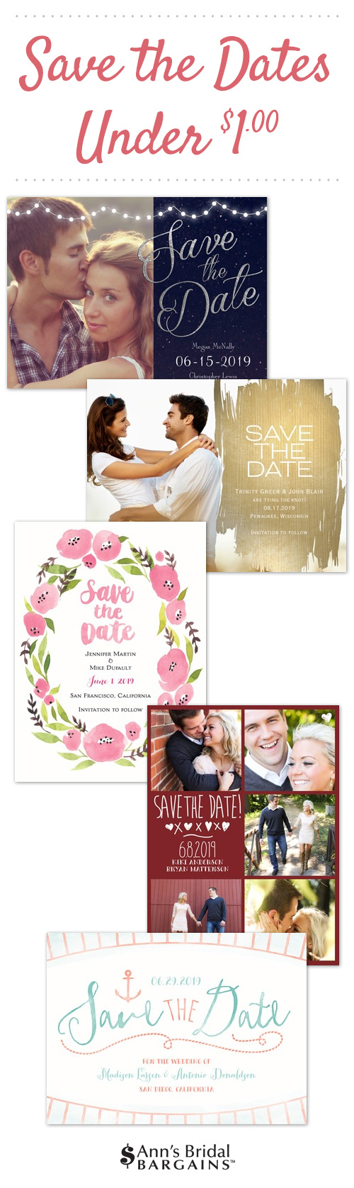 Save The Dates Under $1