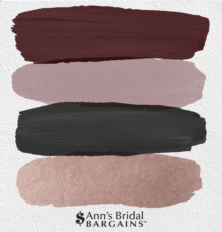 The Perfect Wedding Color Palette Maroon Mauve Black And Rose Gold